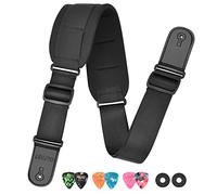 LEKATO 3,3 "large sangle de guitare avec bandoulière rembourrée en éponge épaisse sangle acoustique électrique longueur réglable de 42" à 58"