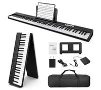 LEKATO FP-10 Clavier de piano portable pour débutants 88 touches pliable avec pédale de sustain Clavier de piano électrique pliable avec touche grain de bois semi-lestée Convient pour Bluetooth Midi