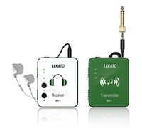 LEKATO MS-1 Système de Moniteurs in-Ear sans Fil, Système IEM Stéréo Professionnel sans Fil 2.4G avec Émetteur & Récepteur Fonctionnement en Mode Mono et Stéréo (Vert)