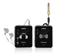 LEKATO MS-1 Système de Retours in-Ear sans Fil, Système IEM Stéréo Professionnel 2.4G avec Émetteur & Récepteur Fonctionnement en Mode Mono et Stéréo (Noir)