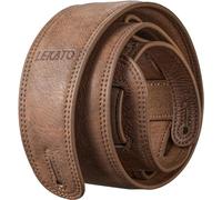 LEKATO Sangle de guitare en cuir avec rembourrage en mousse épaisse, sangle de guitare basse large pour basse, guitares lourdes, bandoulière réglable pour guitare classique(Brun)