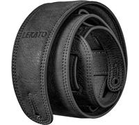 LEKATO Sangle de guitare en cuir avec rembourrage en mousse épaisse, sangle de guitare basse large pour basse, guitares lourdes, bandoulière réglable pour guitare classique (Noir)