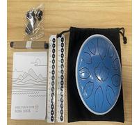 LEKATO Steel Tongue Drum, 6 Pouces 11 Notes Tambour à Languettes en Acier, Tambour Ethéré avec Livre de Chansons/Sac de Transport/Maillets, Mini Handpan pour Méditation/Guérison de l'esprit, Bleu