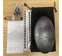 LEKATO Steel Tongue Drum, 6 Pouces 11 Notes Tambour à Languettes en Acier, Tambour Ethéré avec Livre de Chansons/Sac de Transport/Maillets, Mini Handpan pour Méditation/Guérison de l'esprit, Argenté