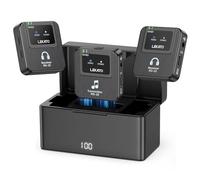 LEKATO Système de Monitoring Intra-auriculaire sans Fil avec étui de Chargement, Professional 2.4G Stereo Wireless IEM System for Band Rehearsal, Live Performance