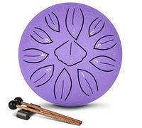 LEKATO Tambour Tongue en acier, 15,2 cm 11 notes en alliage d'acier Débutant Zen Drum Percussion pour la méditation, le yoga, l'éducation musicale, le meilleur cadeau pour les enfants Violet
