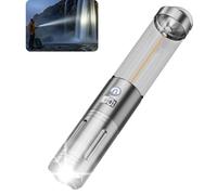 LeKaufen Lampe de Camping 2-en-1 et Lampe de Poche - Lanterne LED Rechargeable, Lampe de Tente Suspendable, Dimmable, Étanche, Portable, Lumière Blanche / Lumière Chaude Type Tungstène