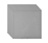 Lekebaby Lot de 6 Plaque de Base Grise 32 x 32 Goujons, Compatible avec Les Plus Grandes Marques, Classique Base 25.5 x 25.5 cm, Gris
