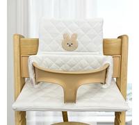 LEKEFET Coussin de siège pour Tripp Trapp, 2 pièces, imperméable, amovible et souple, facile à nettoyer et à fixer - Blanc, Lapin