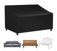 LEKEFET Housse de protection pour banc de jardin, housse de protection Oxford 420D, pour bancs de terrasse en plein air, imperméable, coupe-vent et anti-poussière, noir, 134 x 70 x 65/94 cm