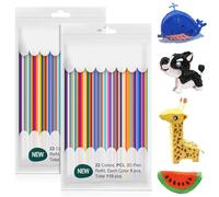 LEKEFETO 22 couleurs de filament pour stylo 3D PCL : 220 pièces de recharge pour stylos 3D Doodler 2,5 mm, pour impression 3D pour enfants, filament P asse température, kit d'accessoires de stylo