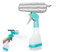 LEKEFETO 4 en 1 Raclette à Vitres 26cm & Nettoyeur Pulvérisateur avec Balai Microfibre Antirayures, Bouteille de 250ml, Kit Lave-vitres pour Cuisine, Salle de Bain, Carrelage, Voiture, Miroir & Maison