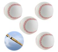 LEKEFETO 4 pièces de balles de baseball Professionnelles Cousues à la Main 9 Pouces PU Soft Basebälle Match Elite, Soft Basebälle pour Adultes et Adolescents