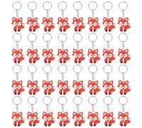 LEKEFETO 40 pièces porte-clés renard enfants : porte-clés animaux de dessin animé, Key holder animaux de la forêt, décoration renard, cadeau d'anniversaire pour filles et garçons