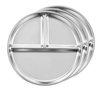 LEKEFETO Bariatric Lot de 3 assiettes divisées en acier inoxydable pour enfant de 23 cm avec compartiments pour enfant