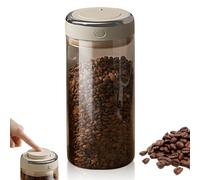 LEKEFETO Boîte à café hermétique en verre, 1700 ml, avec valve de sortie et affichage de la date, récipient à café de 600 g, pour grains de café, noix, cacao, feuilles de thé, grains - Transparent