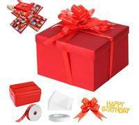 LEKEFETO Boîte à explosion, boîte à surprise, boîte cadeau créative à 5 couches, boîte à surprise faite à la main à monter soi-même, cadeau pour cartes d'anniversaire, pour homme, femme, fille, garçon