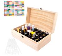 LEKEFETO Boîte Bois pour Huiles Essentielles, Boîte Rangement pour Huiles Essentielles avec 36 trous, Boîte Rangement Bois Multifonctionnelle pour Huiles Essentielles, Vernis Ongles, Huiles Parfumées