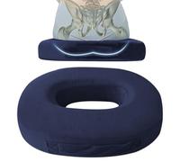 LEKEFETO Coussin d'assise orthopédique, rond, en mousse à mémoire de forme, coussin de siège orthopédique, pour favoriser la circulation sanguine, soulager la douleur, bureau, siège de voiture, bleu