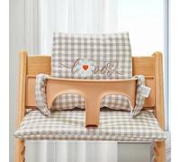 LEKEFETO Coussin d'assise pour chaise haute Stokke Tripp Trapp : antidérapant, revêtement laminé, coton biologique, lavable en machine, fixation facile, motif marguerites