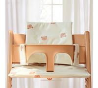 LEKEFETO Coussin d'assise pour chaise haute Stokke Tripp Trapp : ensemble de coussins de siège antidérapants pour chaise haute, revêtement laminé, coton biologique, lavable en machine, fixation facile
