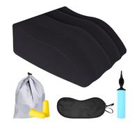 LEKEFETO Coussin gonflable pour jambes Support de jambes pour dormir, Coussin de surélévation de jambes, Coussin de soutien pour jambes et genoux Améliore la circulation sanguine, Lavable (Noir)