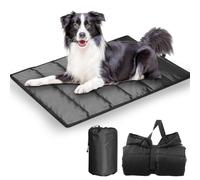 LEKEFETO Couverture pour chien - Pour les déplacements - Lavable - Pliable - Imperméable - Pour l'extérieur - Pour chiens de taille moyenne et grande - Noir - 120 x 70 cm