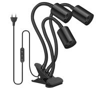 LEKEFETO Douille de lampe de table E27 : support de lampe à trois pinces, lampe de bureau LED clip avec câble et interrupteur prise UE, col de cygne flexible à 360 degrés, long tuyau, pour tête de lit