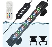 LEKEFETO Éclairage LED Submersible pour Aquarium: IP68 Étanche, Lampe d'Aquarium à Spectre Complet avec Minuteur, 10 Niveaux de Luminosité, Marche/Arrêt Automatique, pour Aquariums d'eau Douce (20cm)