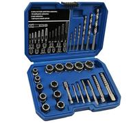 LEKEFETO Ensemble de démontage de vis et écrous 26 pièces | Acier inoxydable 42CrMo/35CrMo | Ensemble d'extracteur de vis professionnel avec sac de transport | pour vis, écrous et tiges filetées