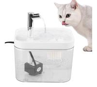 LEKEFETO Fontaine pour Chat 1,5 L : Fontaine Ultra-silencieuse pour Chat, Fontaine sécurisée avec Filtre, arrêt Automatique en Cas de Manque d'eau - Transparente