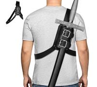 LEKEFETO Fourreau d'épée médiéval rétro pour épaule et dos, porte-épée réglable en forme de grenouille, porte-katana, ceinture à épée en PU, pour cosplay et samouraï - Noir