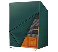 LEKEFETO Housse de protection pour chaise de plage, housse de protection pour corbeille de plage, imperméable, résistante à la poussière, aux UV et à la déchirure - 125 x 90 x 165/135 cm - Vert
