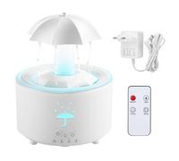 LEKEFETO Humidificateur rotatif de nuages de pluie avec 7 couleurs LED - 300 ml - Humidificateur d'aromathérapie avec télécommande pour chambre à coucher et salon