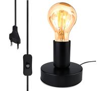 LEKEFETO Lampe de chevet rétro avec interrupteur à câble, douille E27, douille de lampe de table vintage, base rétro pour lampe de chevet, décoration de café-bar, éclairage d'intérieur (sans lampe)