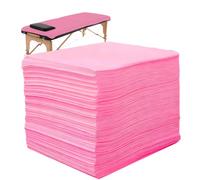 LEKEFETO Lot de 100 draps-housses jetables pour lits de massage, jetables en tissu non tissé, pour tables de massage, spa, tatouage, salon de tatouage, 80 x 180 cm, rose