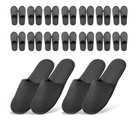 LEKEFETO Lot de 15 paires de pantoufles d'hôtel grises : chaussons jetables antidérapants, confortables et respirants, ensemble de pantoufles d'invités, unisexes, pour