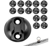 LEKEFETO Lot de 15 points d'arrimage de rail d'avion : sécurité de chargement ronde, accessoires de rail d'avion, pour avion, camping-car, camionnette, ambulance, noir