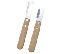LEKEFETO Lot de 2 couteaux de toilettage pour chien : couteau de coupe professionnel, manche ergonomique utilisé pour chien et chat