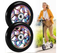 LEKEFETO Lot de 2 roues de trottinette Stunt 110 mm avec roulement ABEC-9, durabilité épaisse, PVC, pour tous les scooters avec roues de 110 mm
