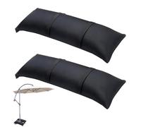 LEKEFETO Lot de 2 sacs de sable pour parasol - Sacs de lestage en tissu Oxford - Sacs de sable pour tonnelle et extérieur (noir)