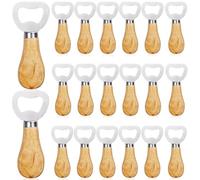 LEKEFETO Lot de 20 décapsuleurs en bois avec poignée en bois : décapsuleur, ouvre-bouteille gravé en bois, ouvre-bière en bois, portable, durable, accueil, extérieur, grand cadeau pour les hommes