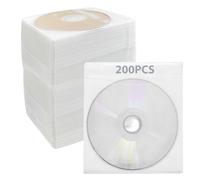 LEKEFETO Lot de 200 boîtiers pour CD/DVD/BluRay - Double face en plastique standard - Avec fenêtre de visualisation - Pour le rangement de CD, DVDs BD - Blancs