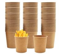 LEKEFETO Lot de 200 gobelets en carton de 100 ml, respectueuses de l'environnement, en papier kraft marron, pour expresso, boissons et fêtes, biodégradables, anti-fuite
