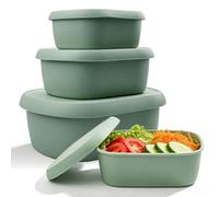 LEKEFETO Lot de 3 plats pour micro-ondes : boîte de conservation pour chauffer avec couvercle, ensemble de casseroles 0,6 l, 0,3 l, 0,2 l, utilisable comme boîte de conservation, boîte de