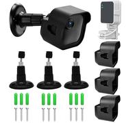 LEKEFETO Lot de 3 supports muraux clignotants d'extérieur : support mural pour caméra extérieure clignotante, réglable à 360°, avec étui de protection, accessoires pour caméra clignotante, pour caméra