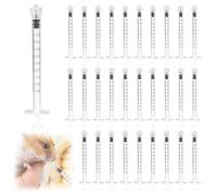 LEKEFETO Lot de 30 seringues Luer Lock en plastique Luer Lock de 1 ml, sans aiguille, scellées individuellement stériles, 1 ml, pour laboratoires scientifiques, résine époxy, artisanat, alimentation