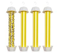 LEKEFETO Lot de 4 grands pièges à mouches pour l'intérieur et l'extérieur - Avec bandes adhésives - Pour l'intérieur et l'extérieur