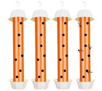 LEKEFETO Lot de 4 grands pièges à mouches pour l'intérieur et l'extérieur - Avec bandes adhésives - Pour l'intérieur et l'extérieur - Orange
