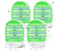 LEKEFETO Lot de 4 lampes anti-moustiques UV - Piège à moustiques électrique - Prise intérieure - Pour mouches, moustiques, mites - Vert